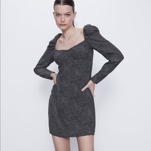 ZARA Draped Polka Dot Dress